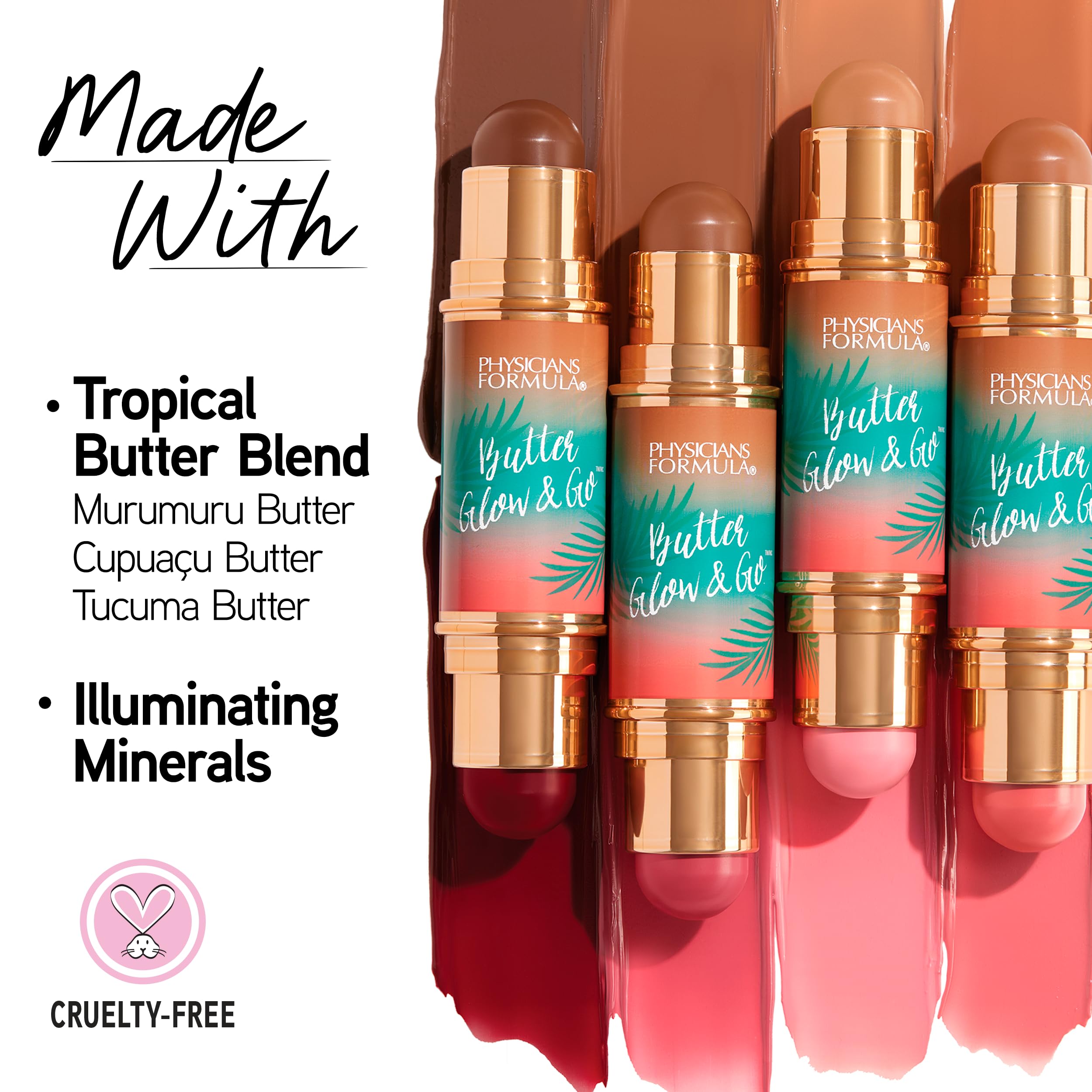 Physicians Formula Butter Glow & Go creamy texture close-up demonstrating smooth blendability