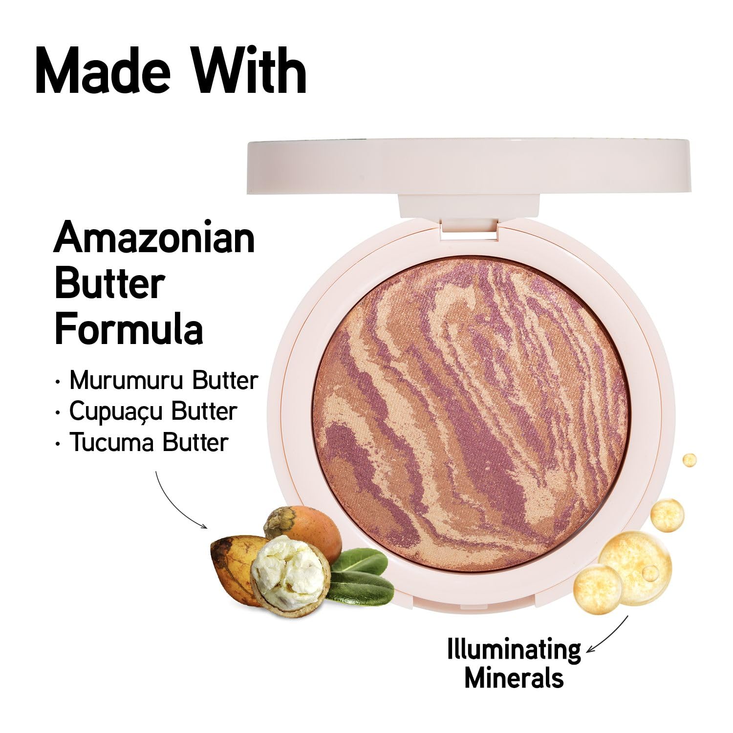 Physicians Formula compact in a hand to show size and travel-friendly scale for on-the-go use