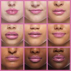 Physicians Formula gloss on lips demonstrating personalized light-pink color and natural enhancement