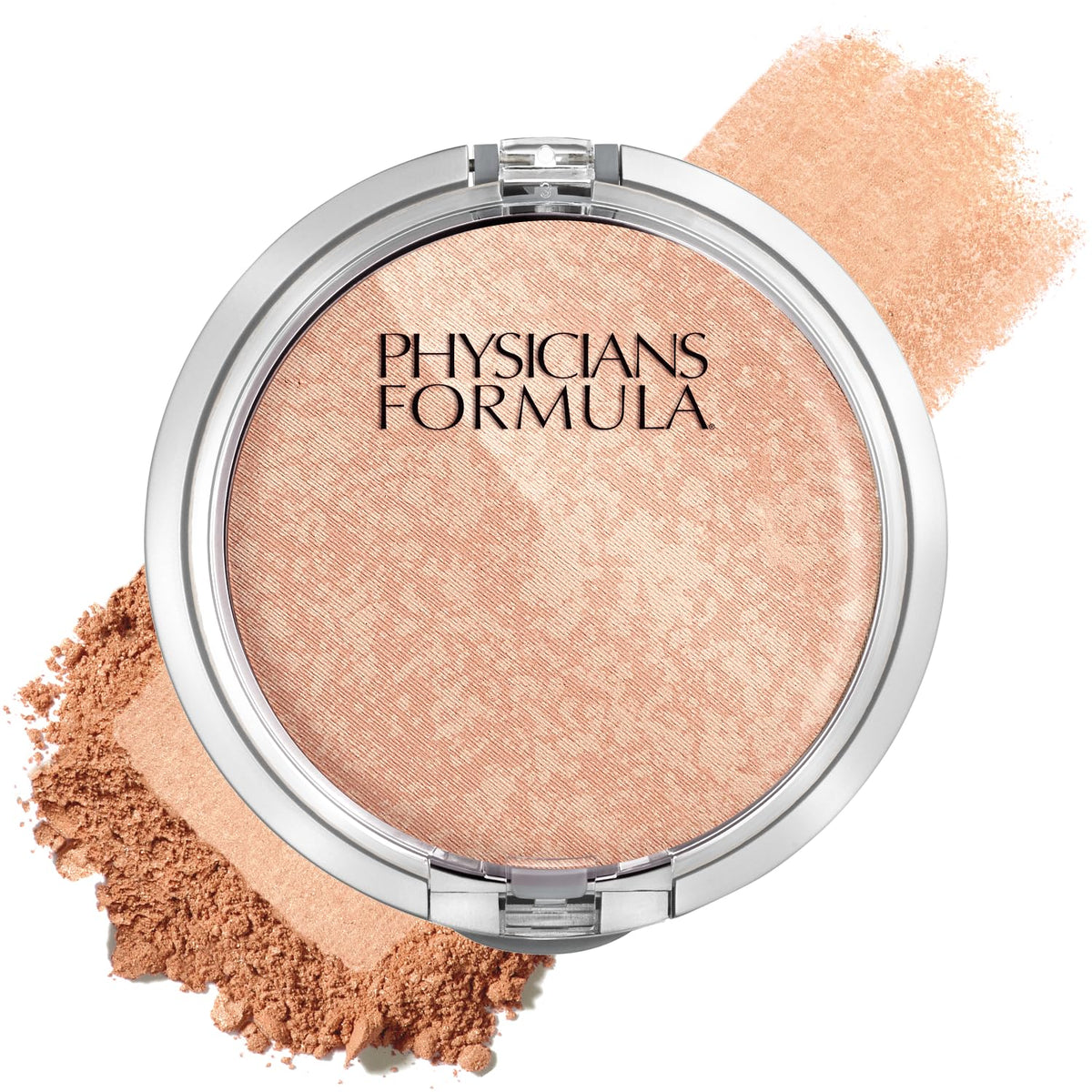 Physicians Formula compact front view shows sleek packaging and shade
