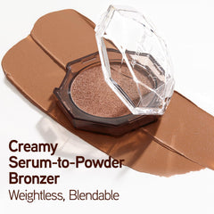 Physicians Formula open pan close-up shows creamy powder-serum hybrid texture