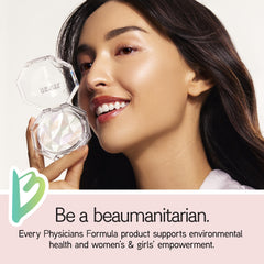 Physicians Formula serum and powder swirl illustrating blendable smooth finish benefit