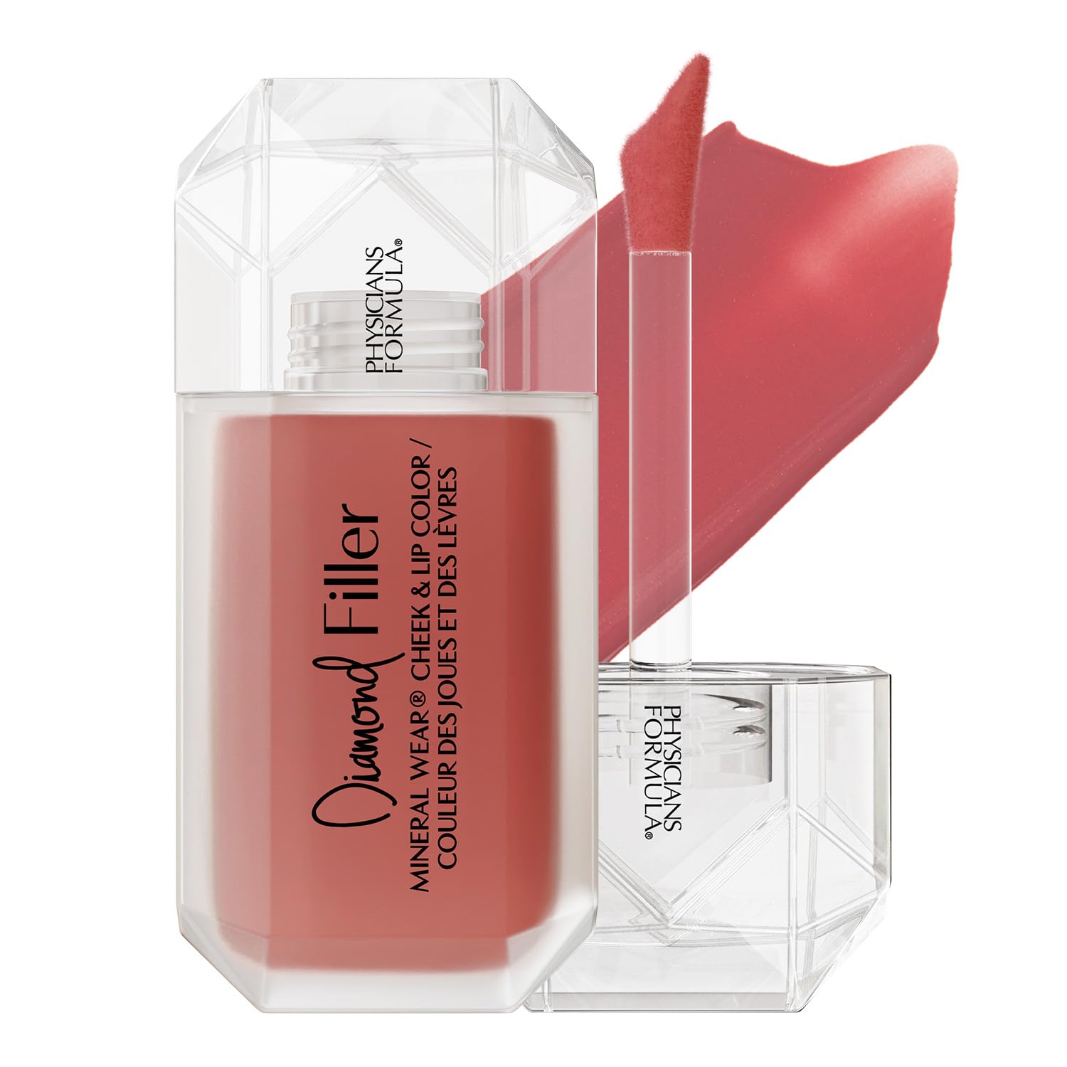 Physicians Formula front packaging showing radiant pink shade and compact bottle benefit luminous color