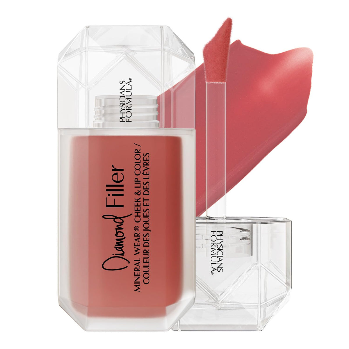 Physicians Formula front packaging showing radiant pink shade and compact bottle benefit luminous color