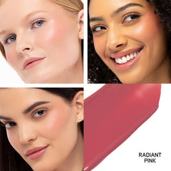 Physicians Formula lip close-up with applied tint showing natural plump look and hydrated finish