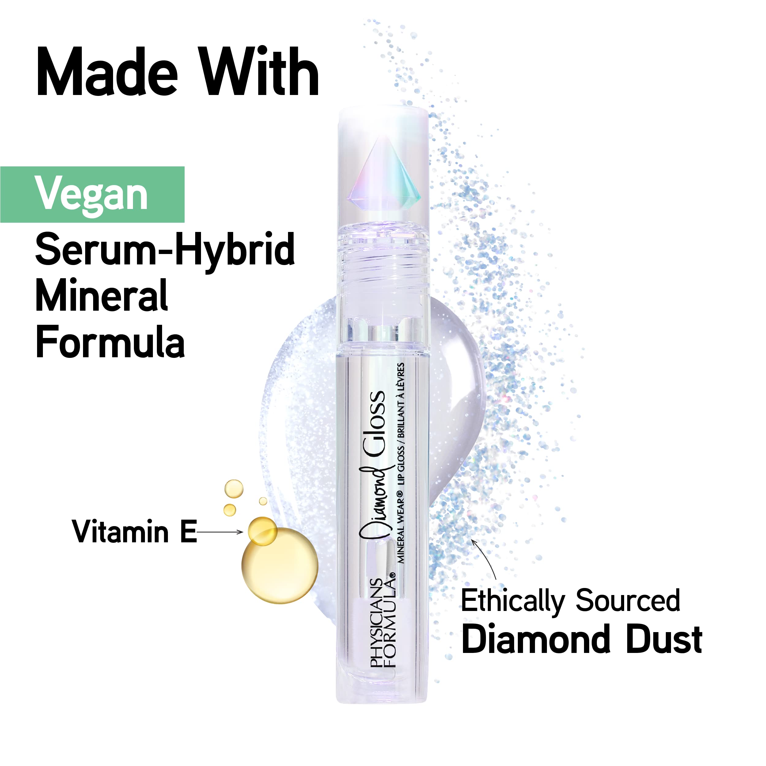 Physicians Formula on-model lips illustrating glossy finish and hydrated appearance