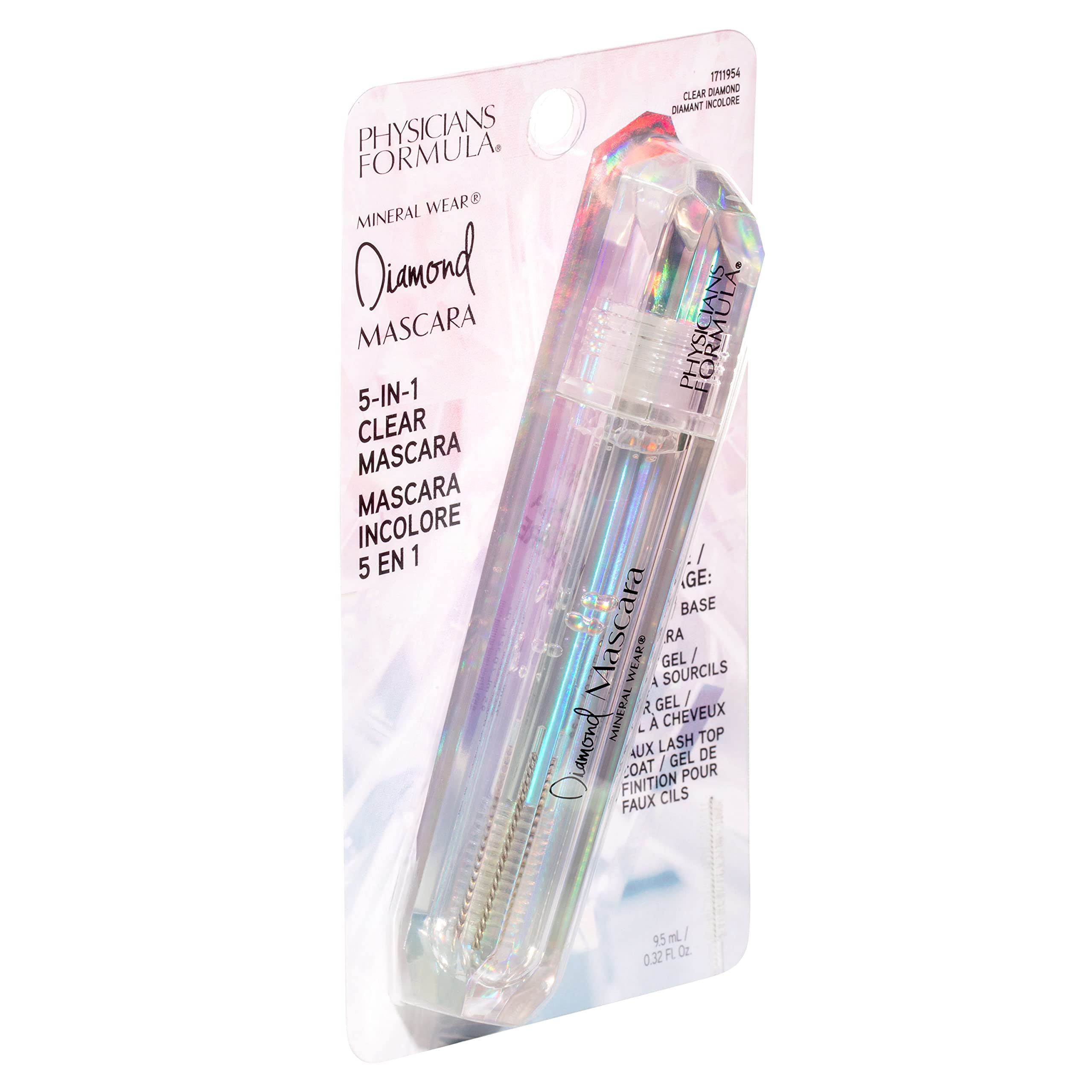 Physicians Formula diamond mascara applied to brows showing natural hold and shine