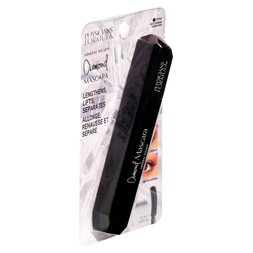 Physicians Formula mascara applied on lashes showing length, lift, subtle shine