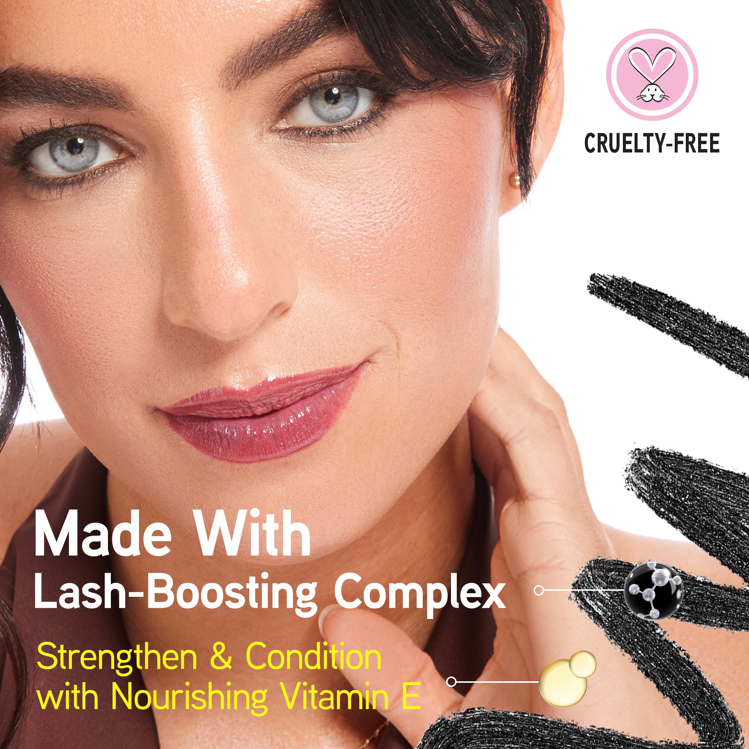 Physicians Formula applying cat eye look illustrating long-wear definition benefit