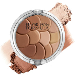 Physicians Formula compact front view showing mosaic tiles and travel-friendly benefit
