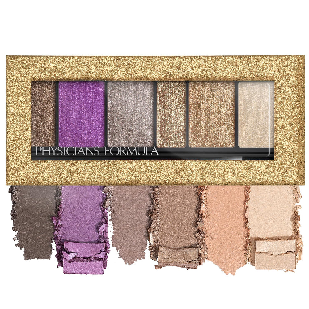 Physicians Formula palette front open showing six shimmer shades for versatile looks
