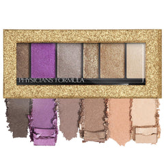 Physicians Formula palette front open showing six shimmer shades for versatile looks