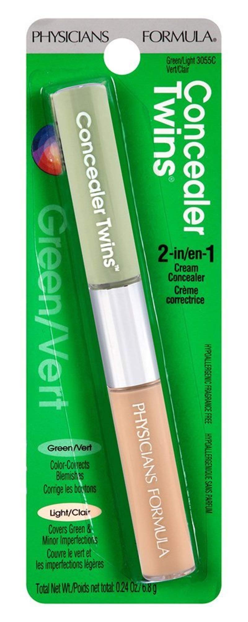 Physicians Formula close-up of green end texture demonstrating smooth neutralizing coverage for redness