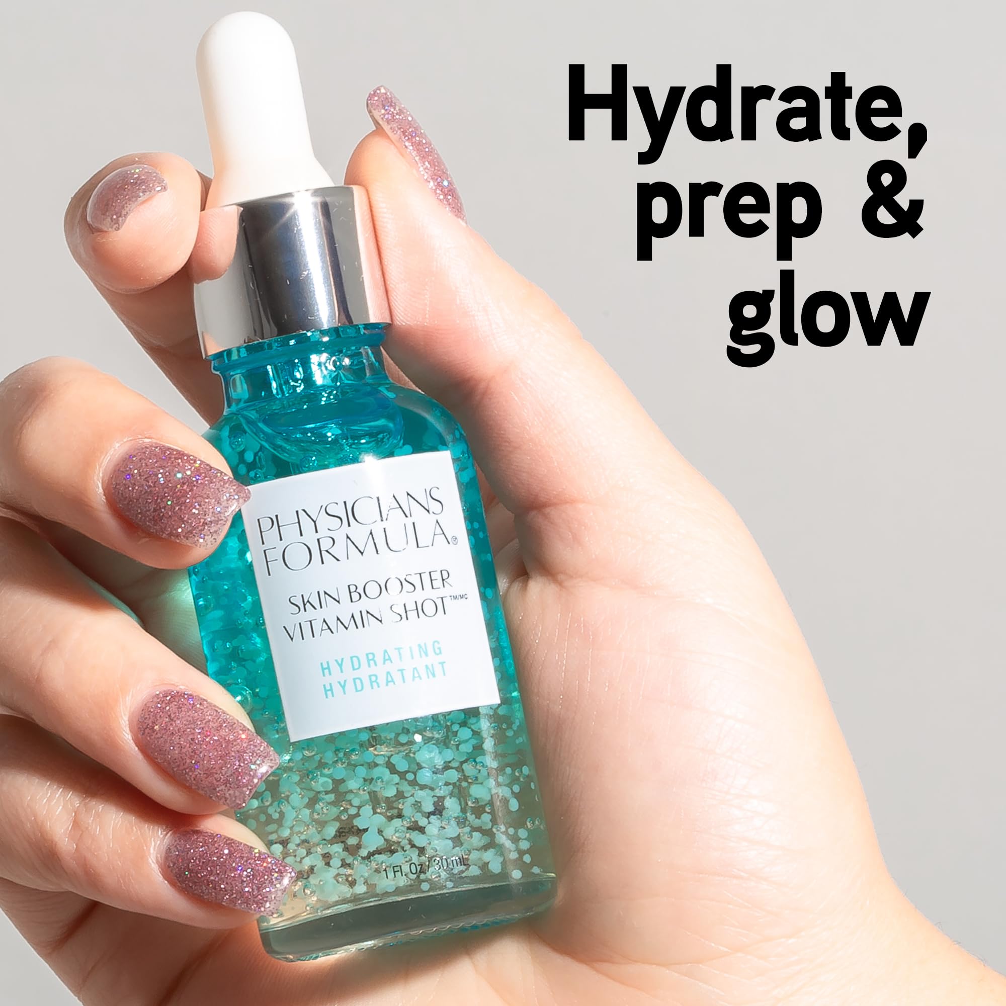 Physicians Formula close-up of hydrogel serum texture highlighting smooth hydration