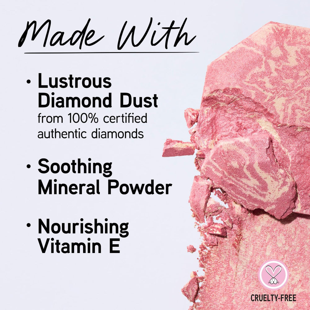 Physicians Formula swatch of blush texture on skin demonstrating blendability and glow