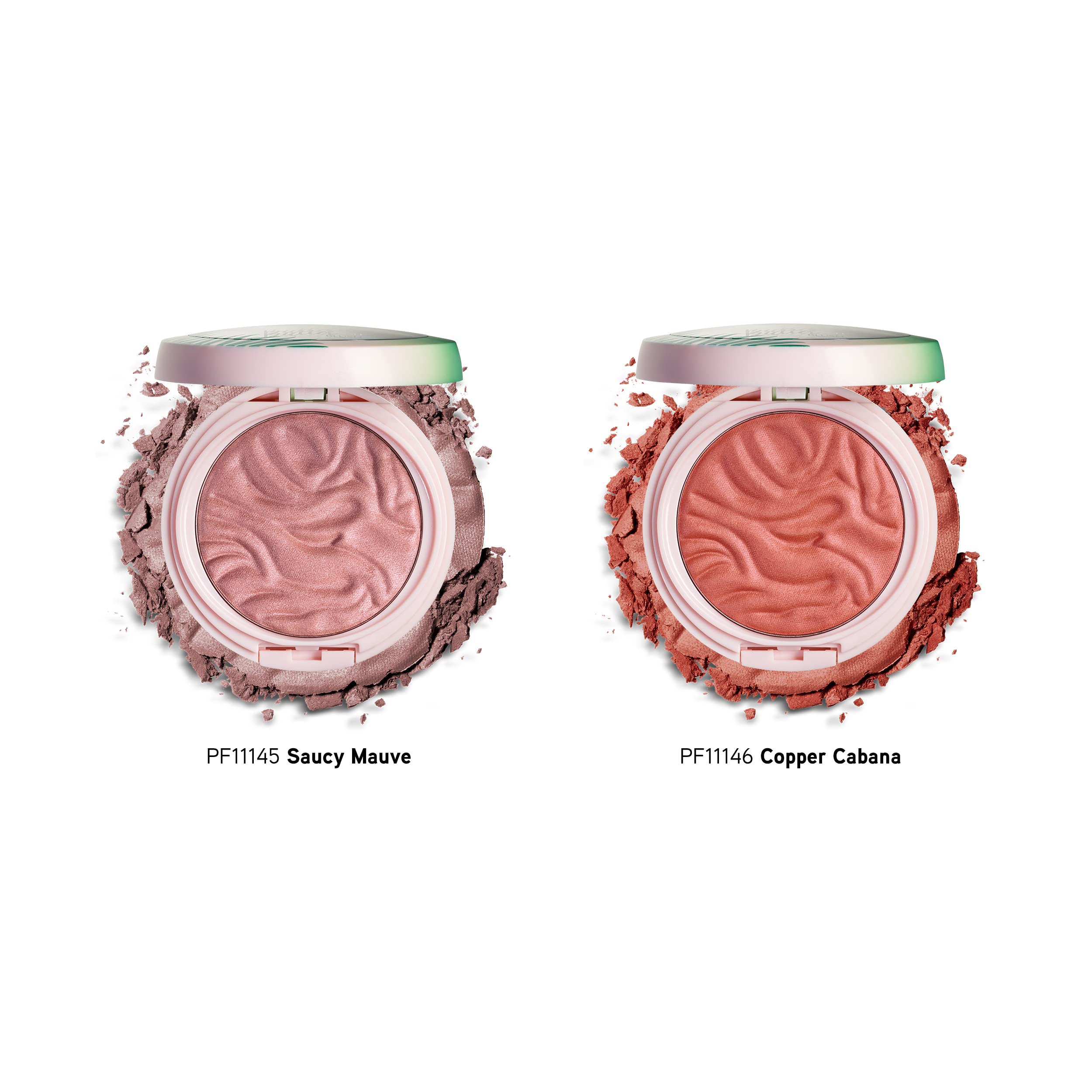 Physicians Formula using brush to blend blush for diffused, natural-looking color benefit