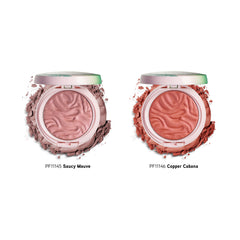 Physicians Formula using brush to blend blush for diffused, natural-looking color benefit