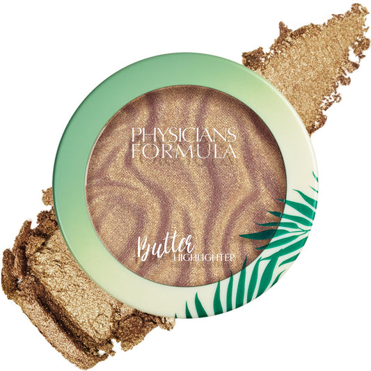 Physicians Formula compact front view showing Champagne shade and elegant packaging benefit: easy application