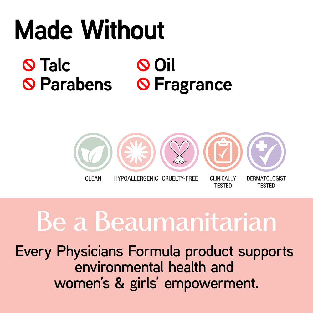 Physicians Formula lifestyle shot on model showing natural airbrushed finish benefit