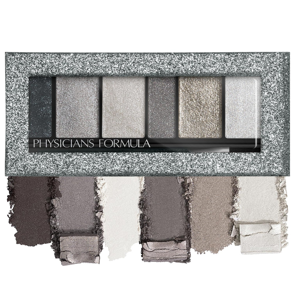 Physicians Formula front view of six-shade palette showing shimmer variety and travel-friendly size