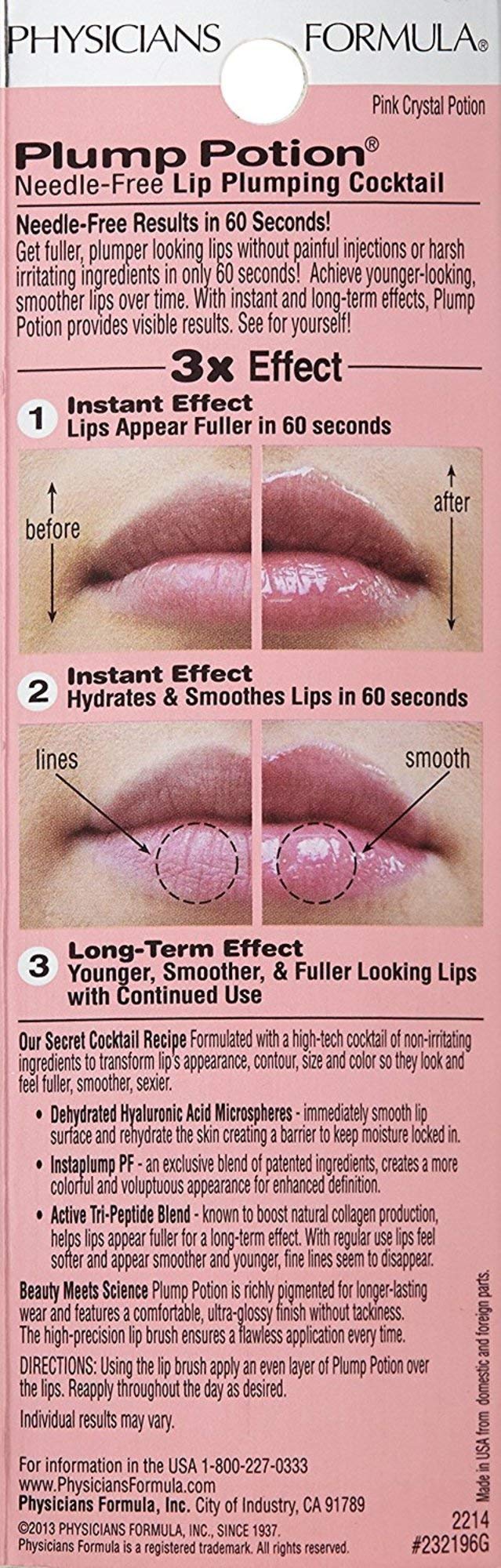 Physicians Formula swatch on hand showing glossy pink color and moisturizing finish