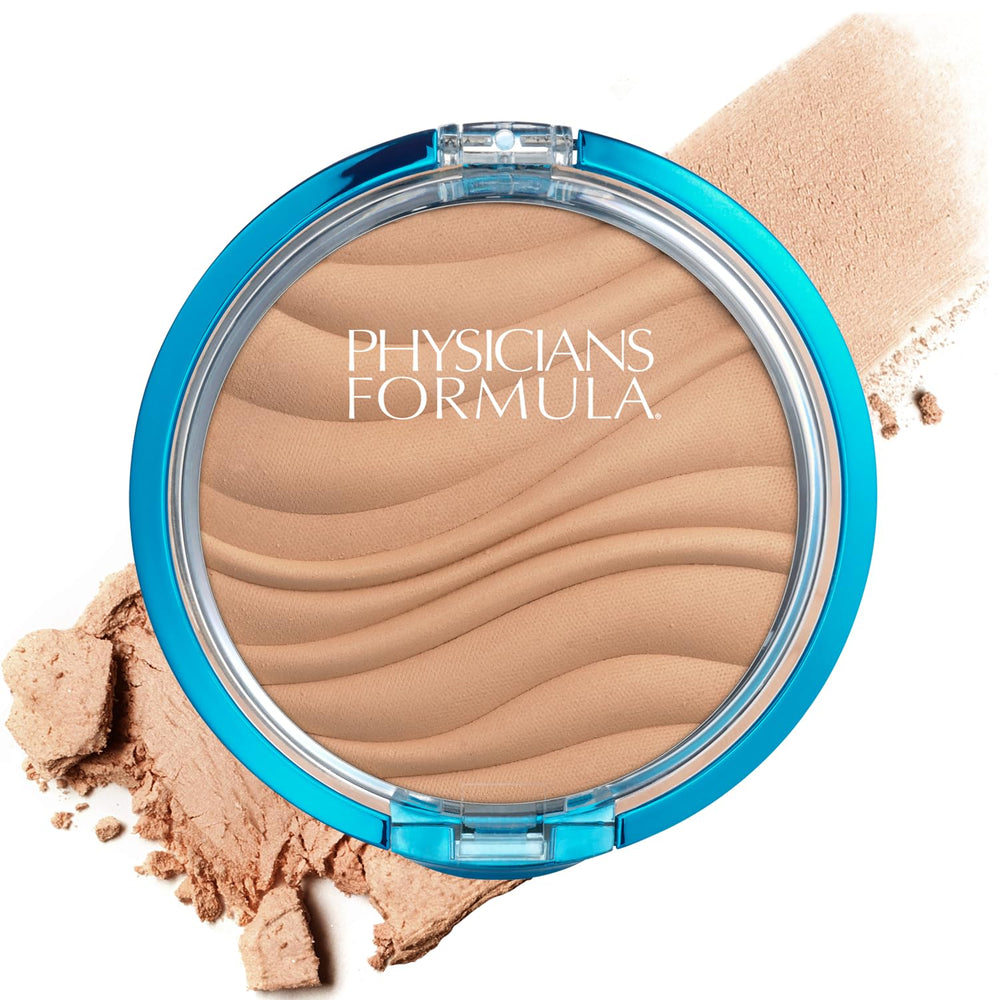 Physicians Formula compact front view showing beige shade and sleek packaging benefit travel-friendly