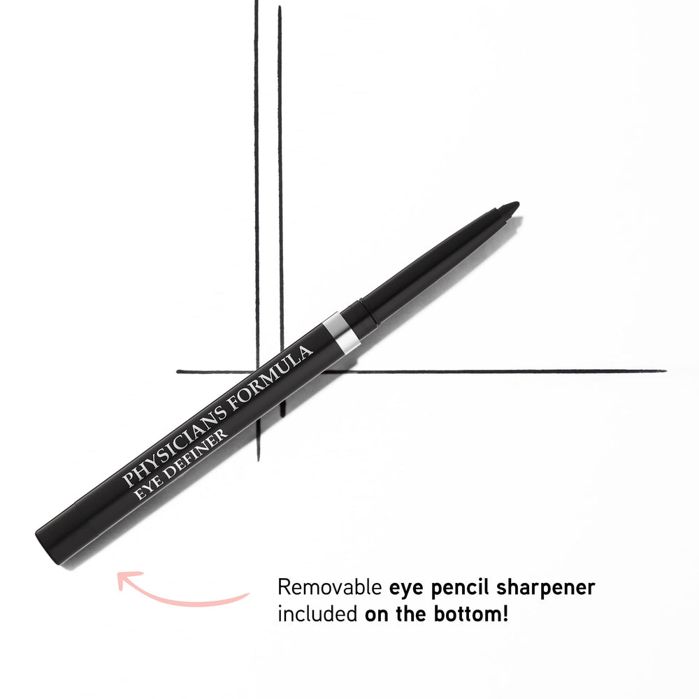 Physicians Formula removable sharpener detail highlighting convenience and on-the-go maintenance benefit