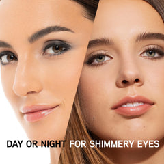 Physicians Formula applying shimmer with brush demonstrating precise liner or shadow control