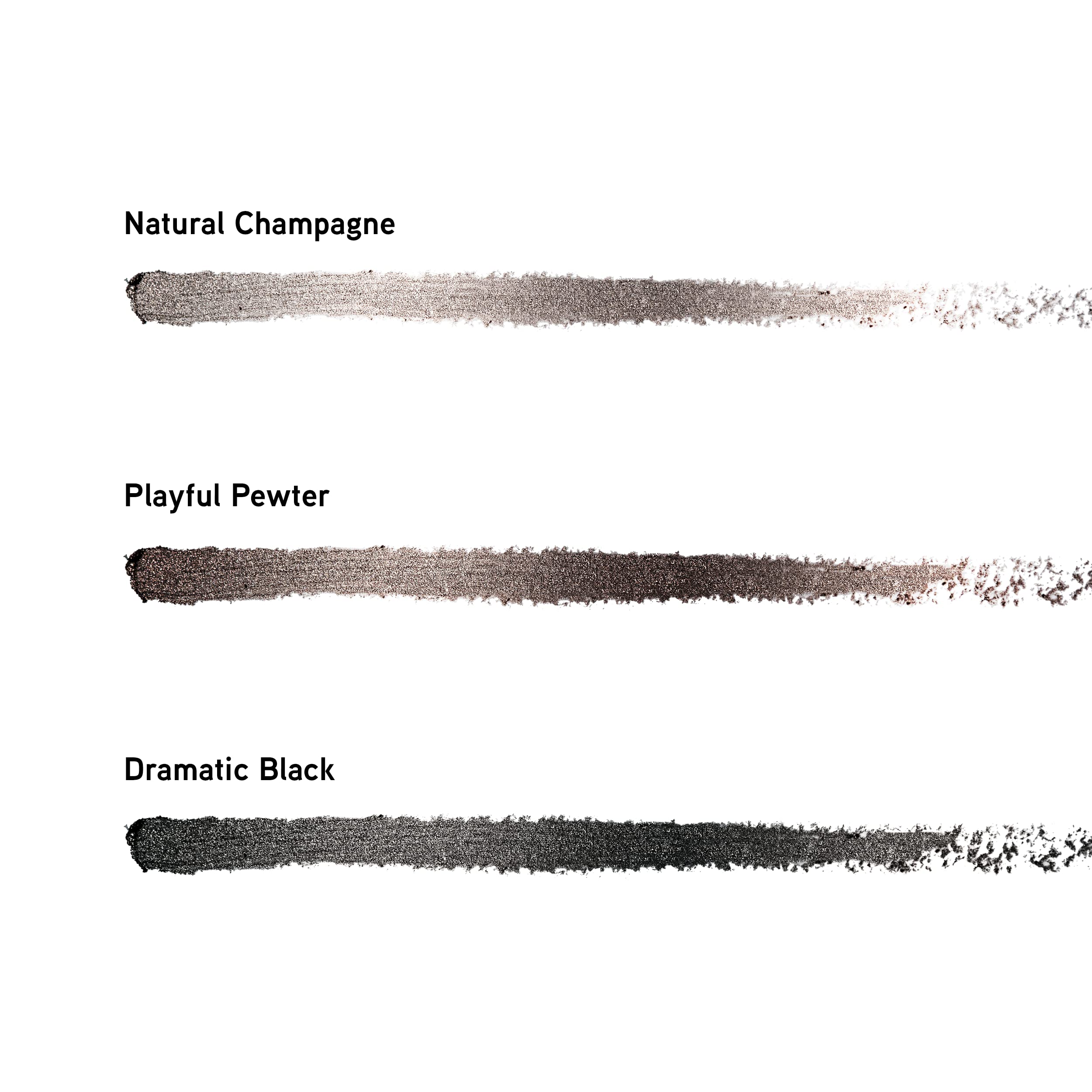 Physicians Formula size and shade comparison showing black, dark brown, and brown options