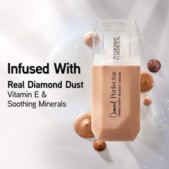 Physicians Formula bottle next to credit card showing compact travel-friendly size