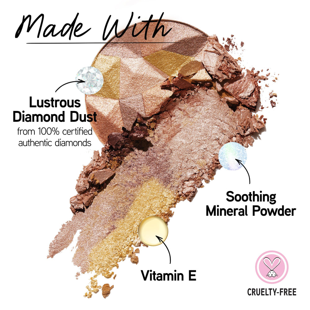 Physicians Formula close-up texture highlighting diamond dust for soft-focus light diffusion