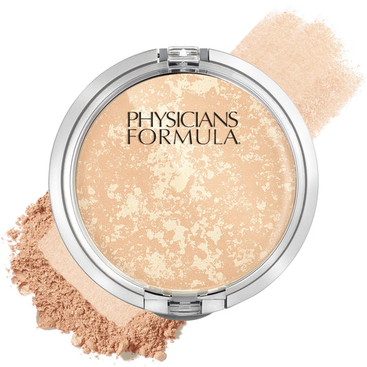 Physicians Formula compact front showing slim translucent packaging and benefit of portability