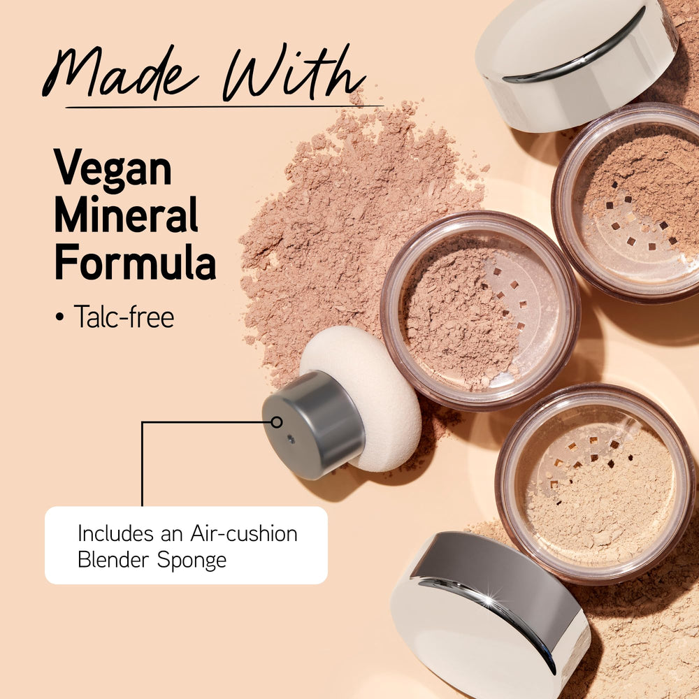 Physicians Formula sponge pressing powder onto skin, controls coverage benefit
