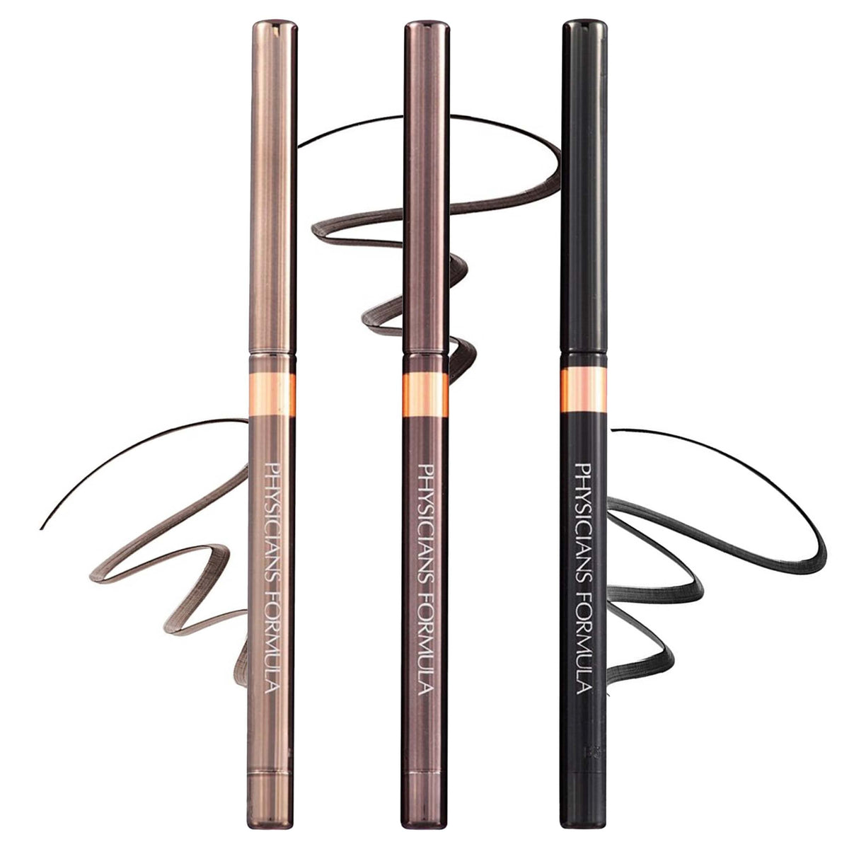 Physicians Formula trio front packaging showing three shimmer eyeliner pencils and shades