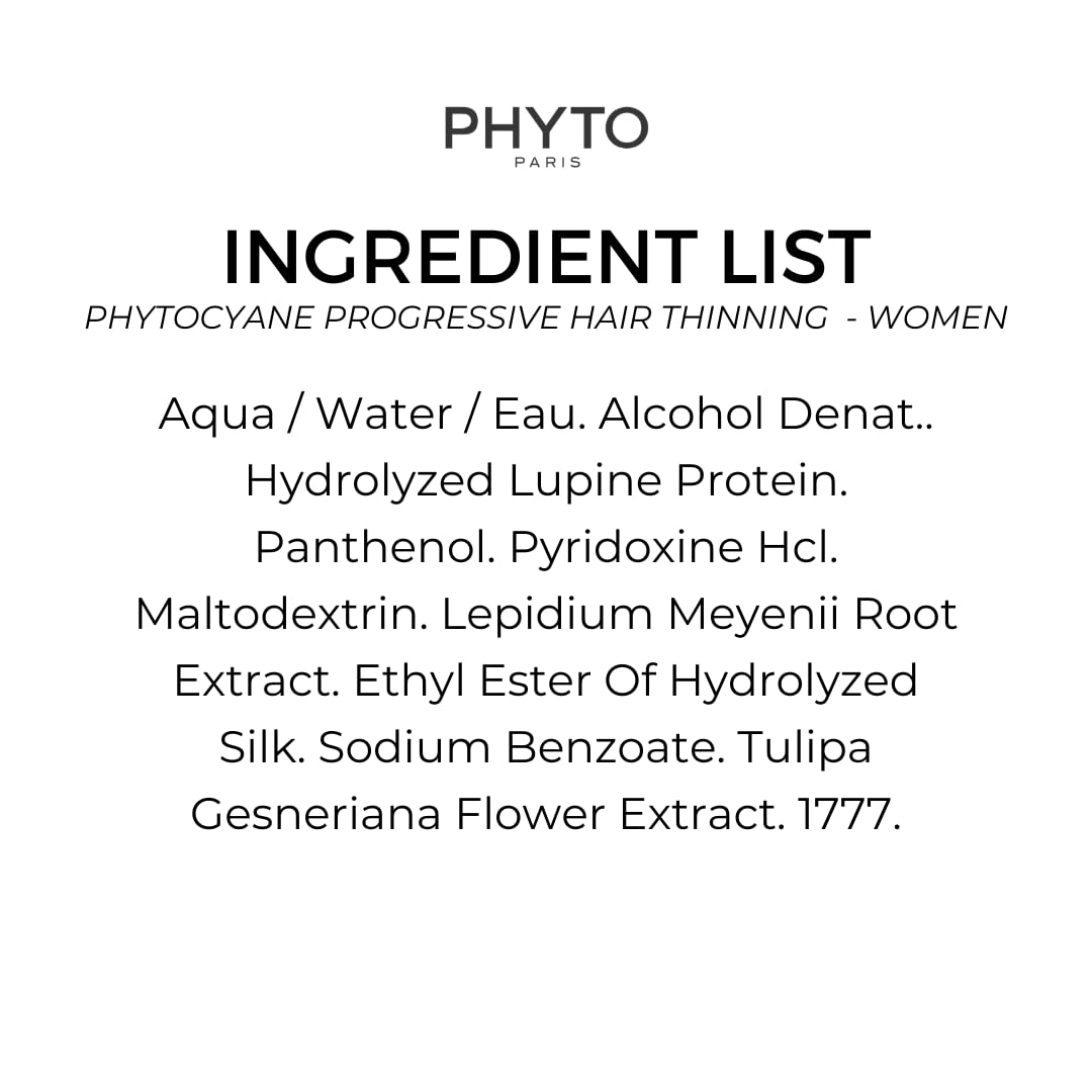 PHYTO phytocyane ingredient display of lupin and maca extracts, highlights plant-powered density support