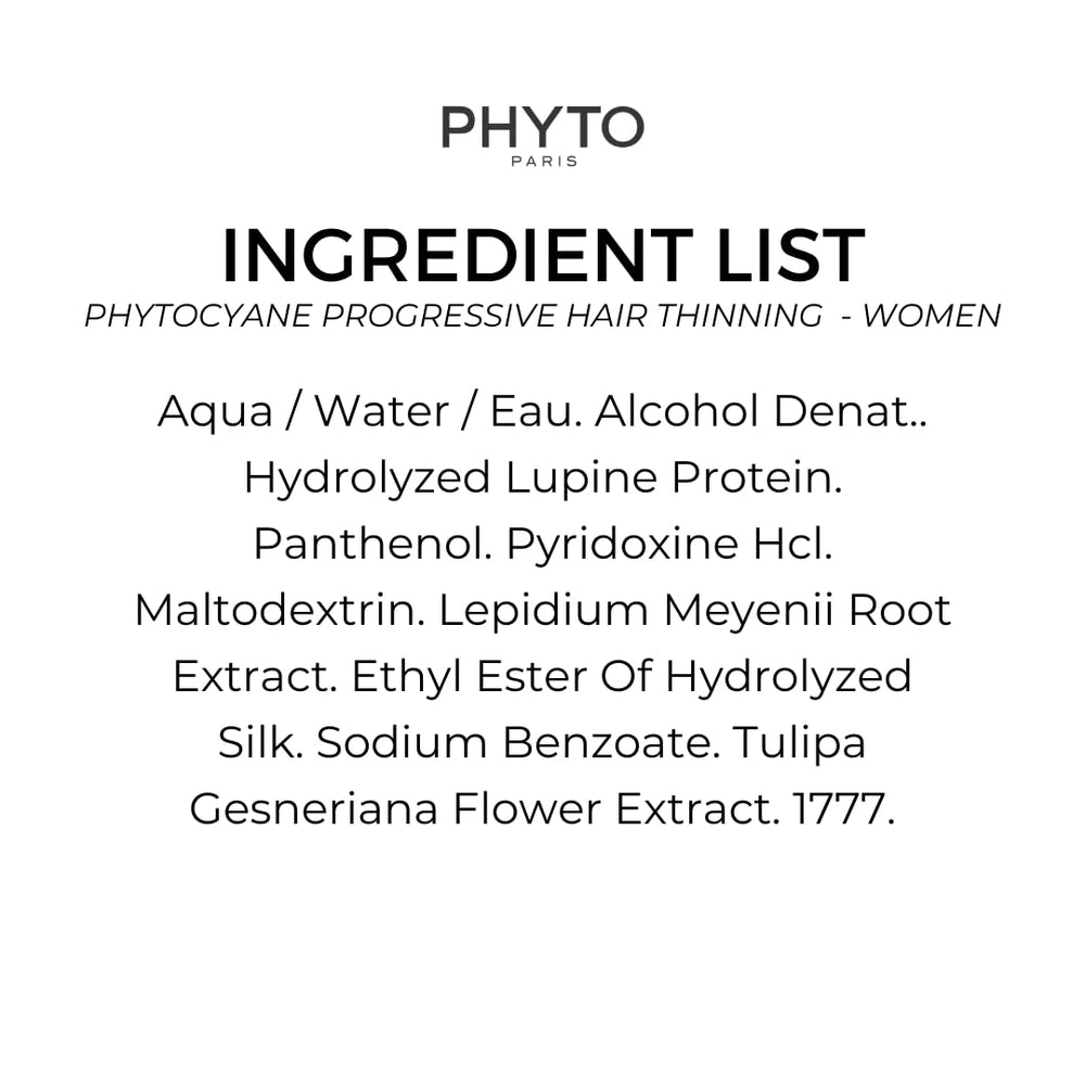 PHYTO phytocyane ingredient display of lupin and maca extracts, highlights plant-powered density support