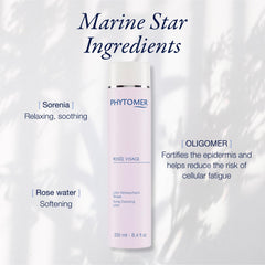 PHYTOMER Rosée Visage ingredients close-up highlighting sorenia marine extract and calming benefits