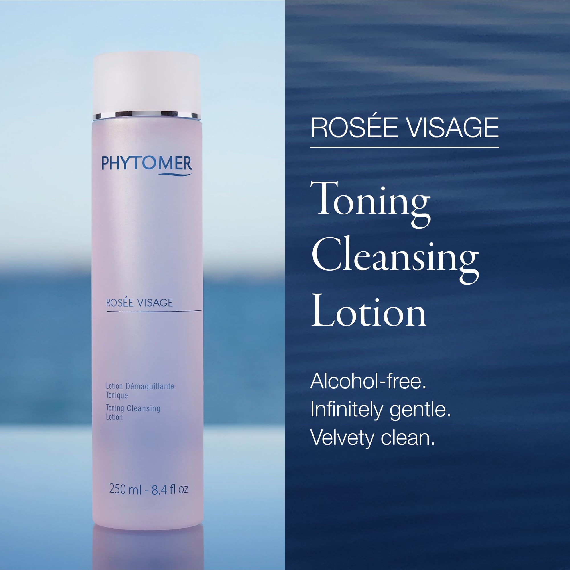 PHYTOMER Rosée Visage lotion pouring onto hand to show lightweight texture and easy application