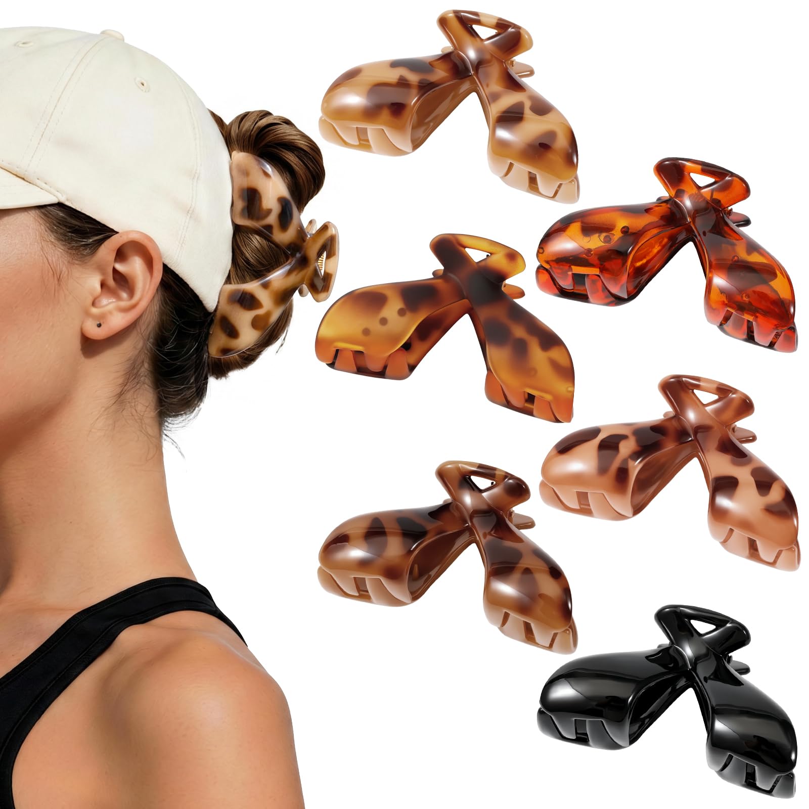 Phyzylvia front view of hat claw clip showing compact shape and secure hold