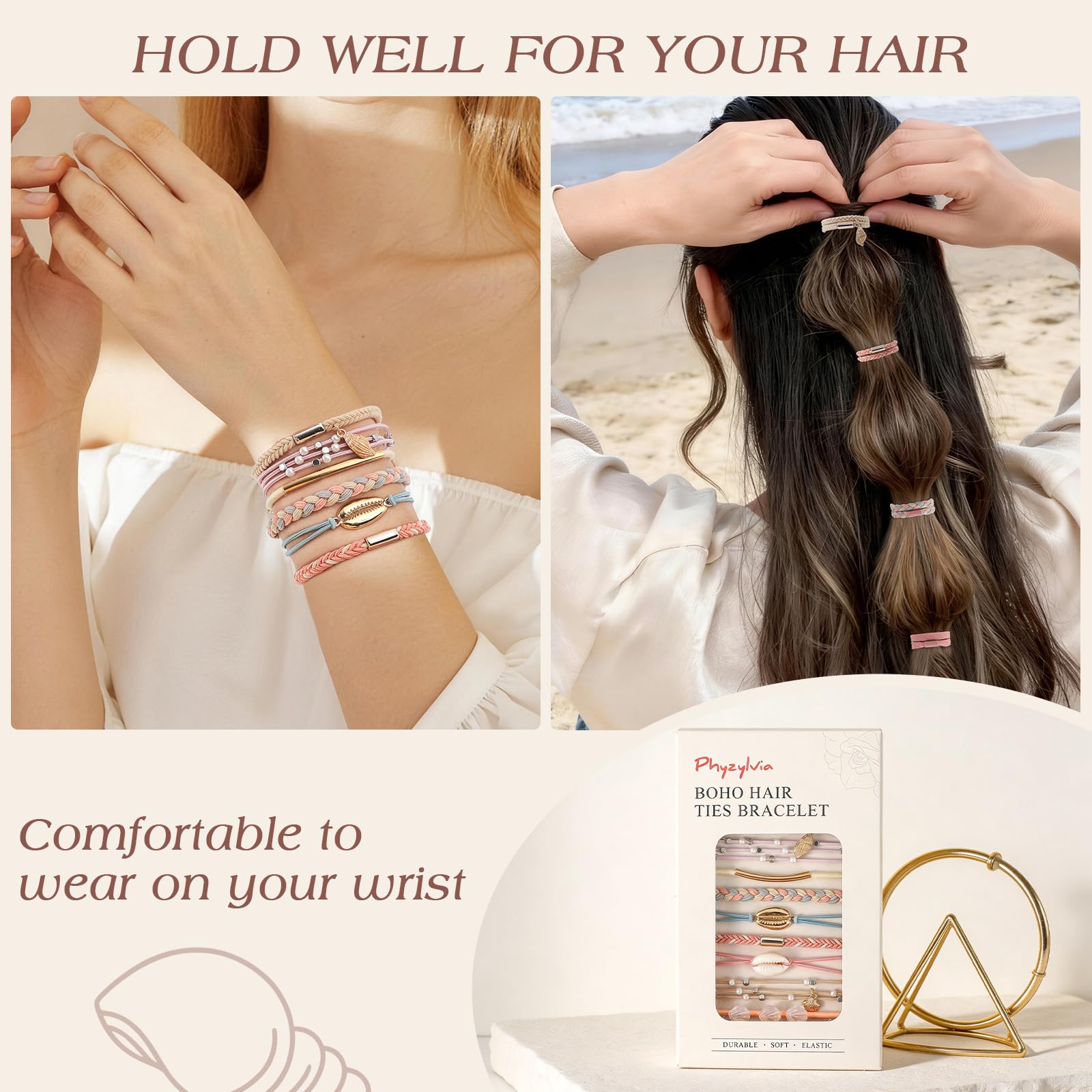 Phyzylvia braided nylon close-up emphasizing soft texture and gentle hold for hair