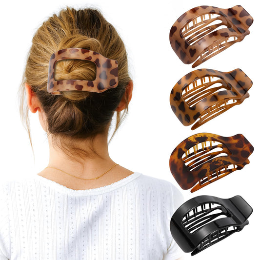 Phyzylvia tortoise flat clip front view showing secure hold