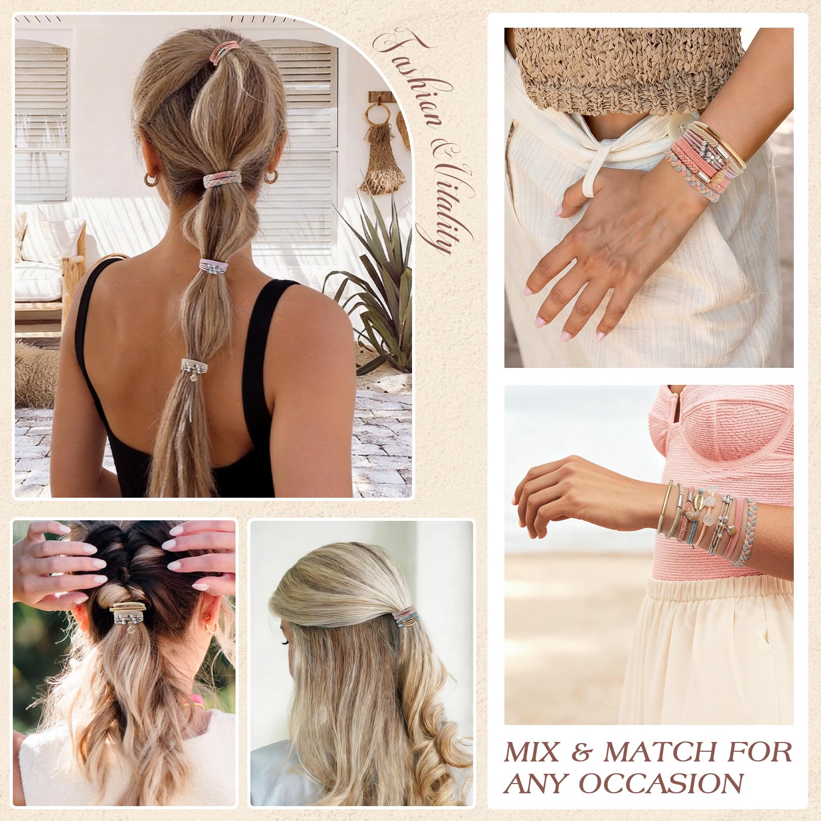 Phyzylvia hair tie in ponytail demonstrating secure hold during movement