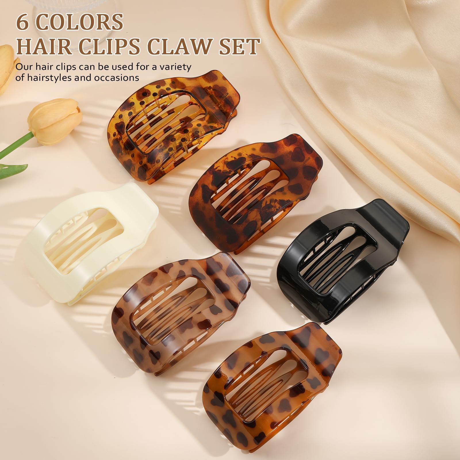 Phyzylvia six-clip set displayed on wood table highlighting color variety