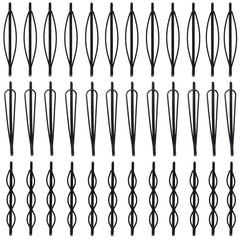 PIDOUDOU front view of 36 black bobby pins pack showing quantity and matte finish benefit