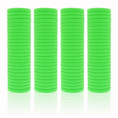 PIDOUDOU front view of 100-pack green hair ties showing value pack
