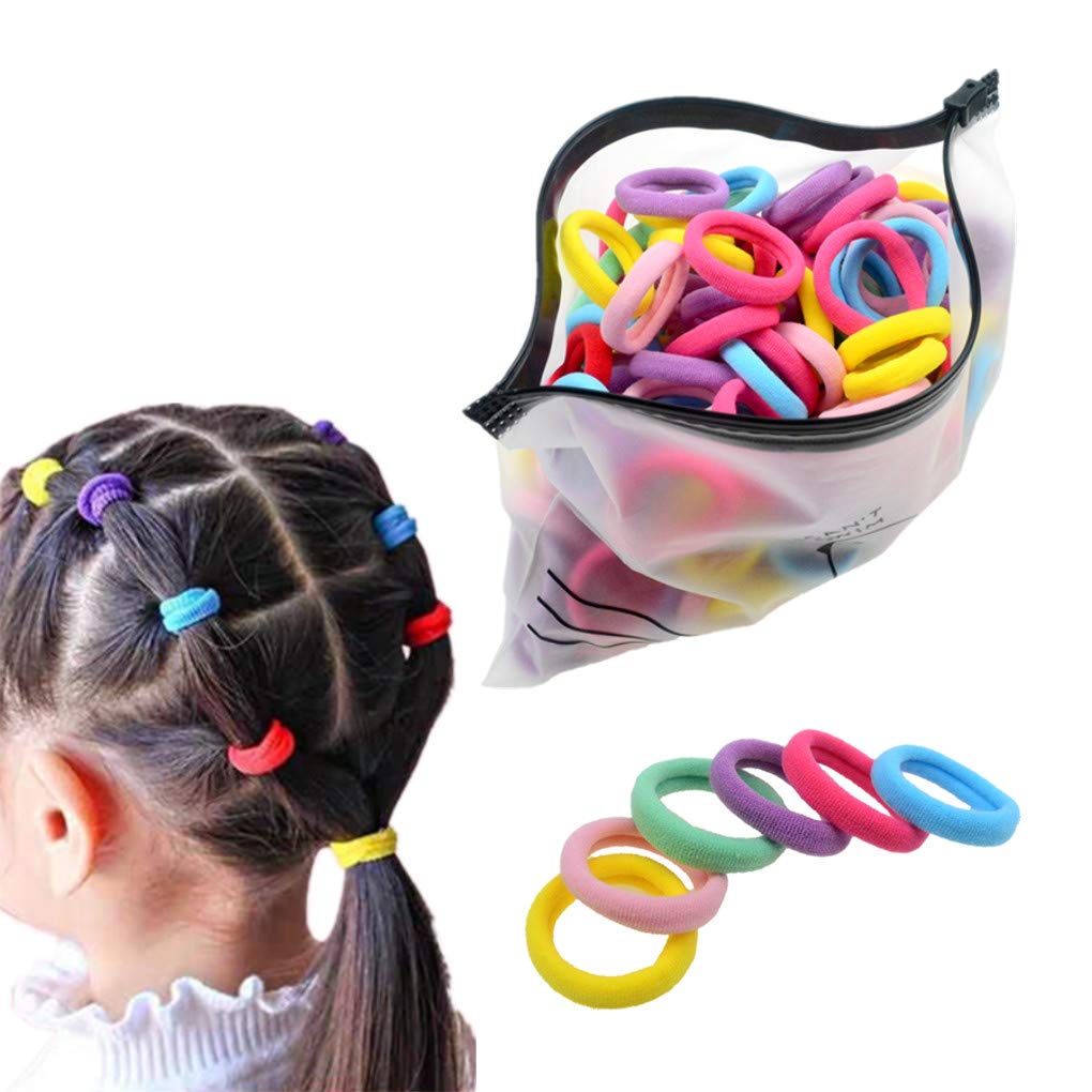 PIDOUDOU front pack of 200 candy color hair ties showing value and assortment