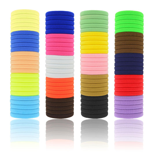 PIDOUDOU pack of 100 assorted hair ties showing value and variety