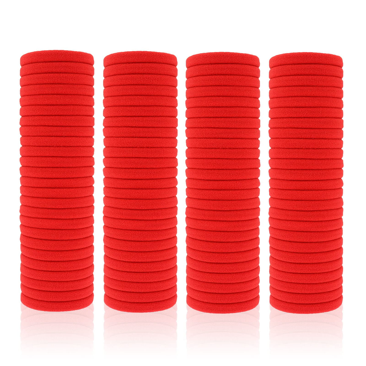 PIDOUDOU front pack of 100 red hair ties showing bulk value and convenience