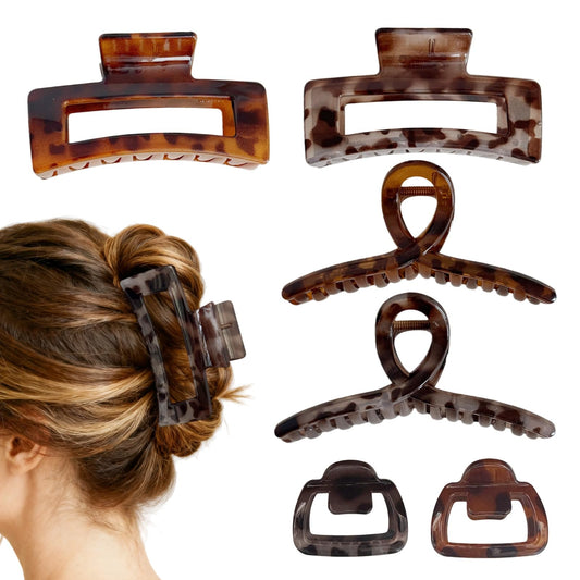 PIDOUDOU front view of six tortoiseshell clips showing variety and convenience