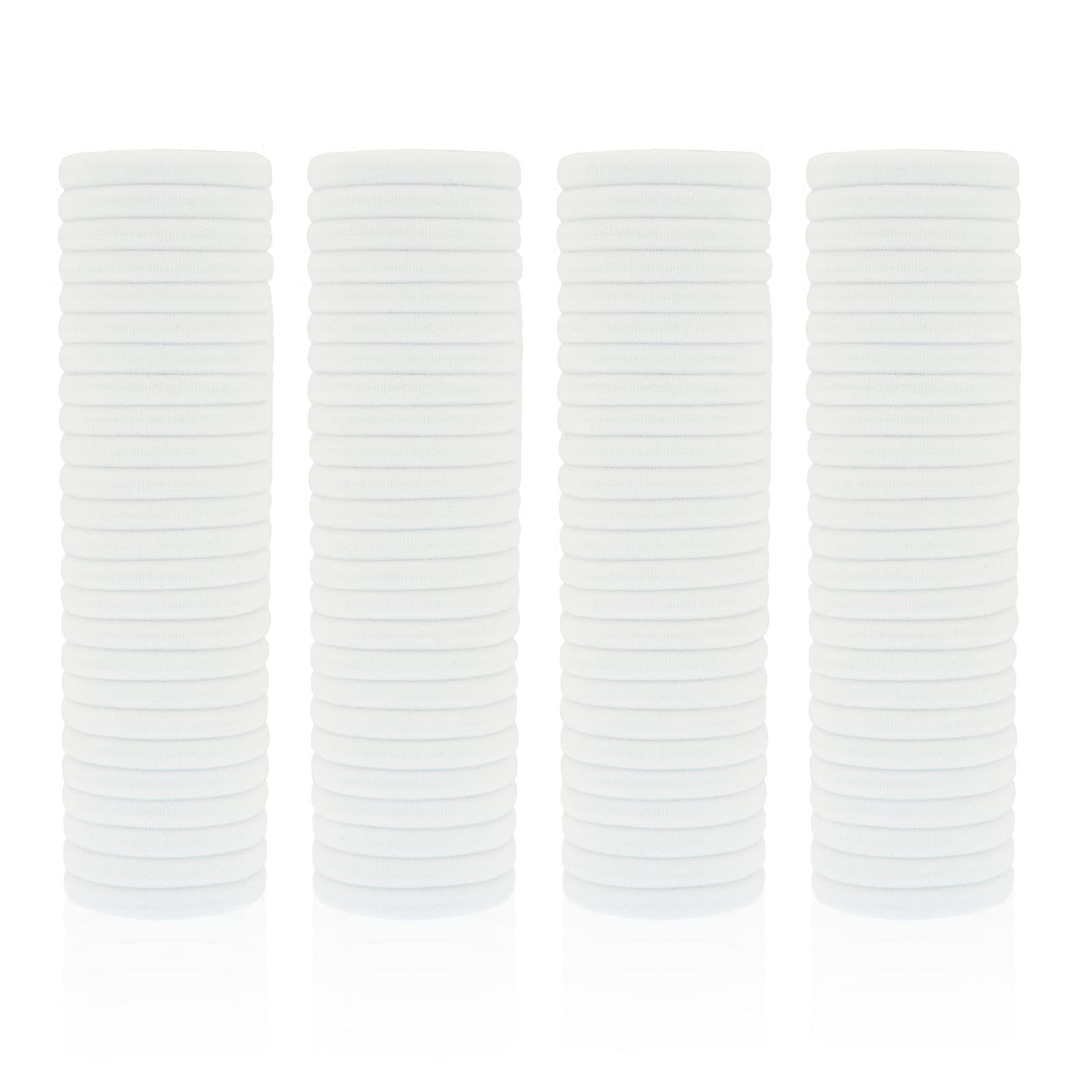 PIDOUDOU front pack of 100 white hair ties showing value and convenience